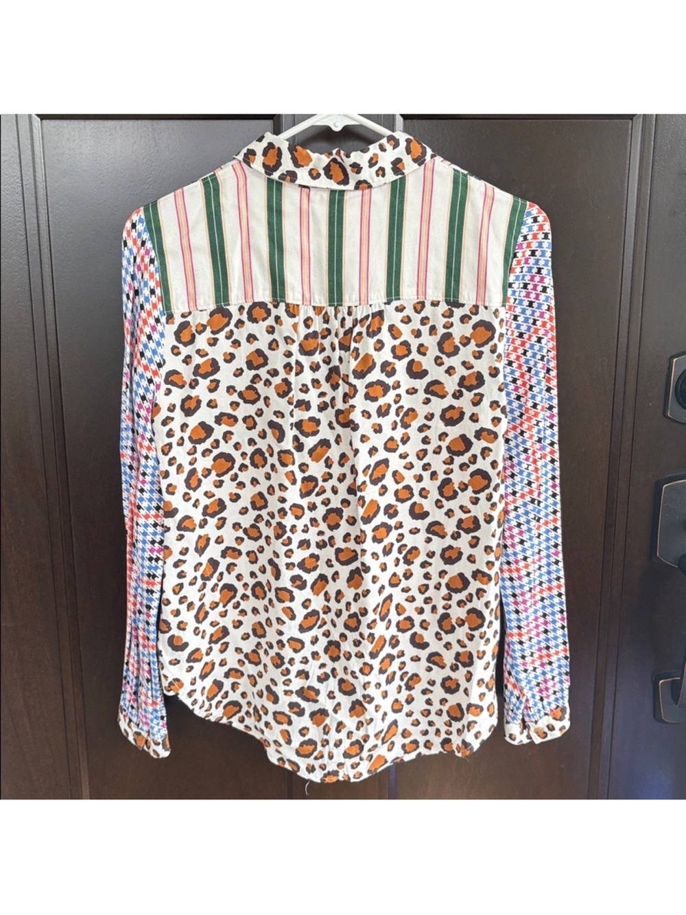 Anthropologie Maeve Bernadette Mixed Print Button Front Blouse Top Size XS EUC - Picture 11 of 11